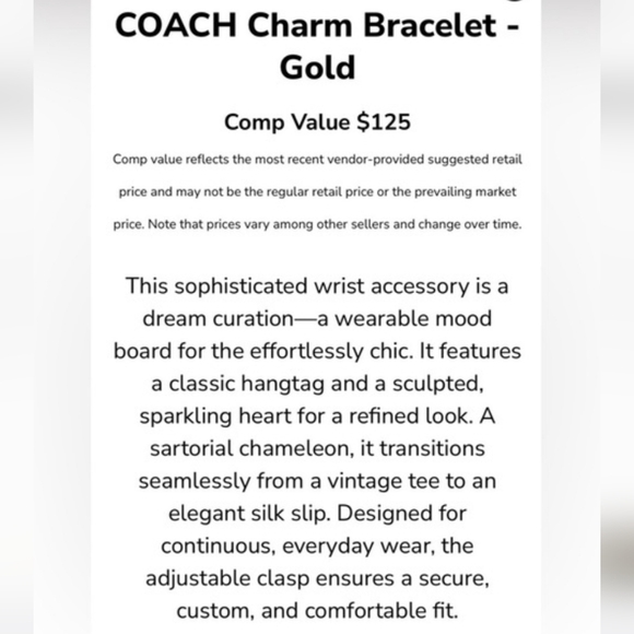 NWT Coach Gold Women's Signature C Charm Bracelet - Picture 6 of 7